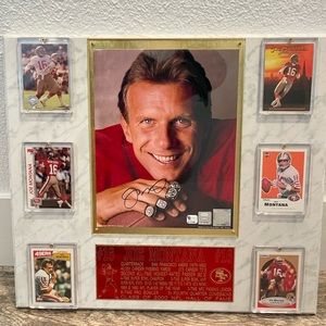 Signed Joe Montana Picture in Tribute Plaque